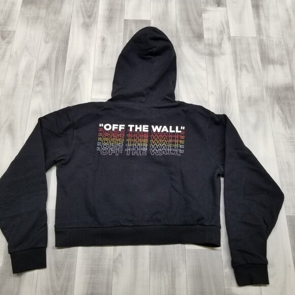 ✅Vans Crop Hoodie Sweatshirt Women's Small Long Sleeve Graphic Logo Off The Wall - Picture 3 of 8
